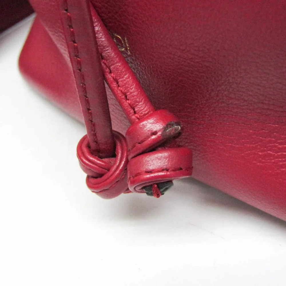 FENDI Red Leather Shoulder Bag